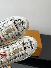 Louis Vuitton LV White Tweed Sneaker - 3