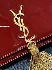 YSL Kate Bag Red Wine Patent 19x12.5x4cm - 6