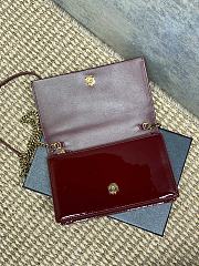 YSL Kate Bag Red Wine Patent 19x12.5x4cm - 5