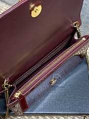 YSL Kate Bag Red Wine Patent 19x12.5x4cm - 3
