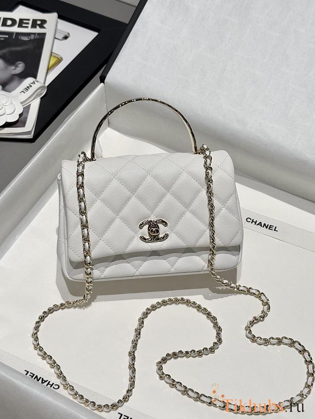 Chanel 25s Coco Crush Handle White Caviar 18x11.5x7cm - 1