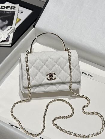 Chanel 25s Coco Crush Handle White Caviar 18x11.5x7cm