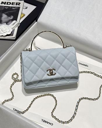 Chanel 25s Coco Crush Handle Light Blue Caviar 18x11.5x7cm