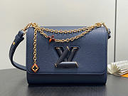 Louis Vuitton LV Twist MM Slim Bag Navy Blue 23x16x8cm - 1