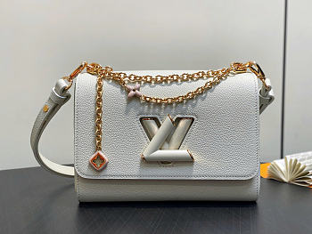 Louis Vuitton LV Twist MM Slim Bag White 23x16x8cm