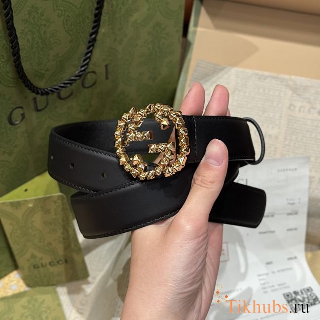 Gucci Black Belt 4cm 02 - 1