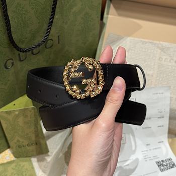 Gucci Black Belt 4cm 02