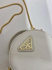 Prada Mini Pouch White Saffiano 8x8x3.5cm - 5