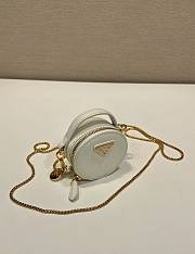 Prada Mini Pouch White Saffiano 8x8x3.5cm - 3