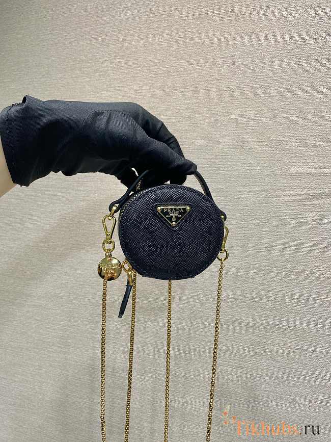 Prada Mini Pouch Black Saffiano 8x8x3.5cm - 1