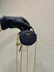 Prada Mini Pouch Black Saffiano 8x8x3.5cm - 1
