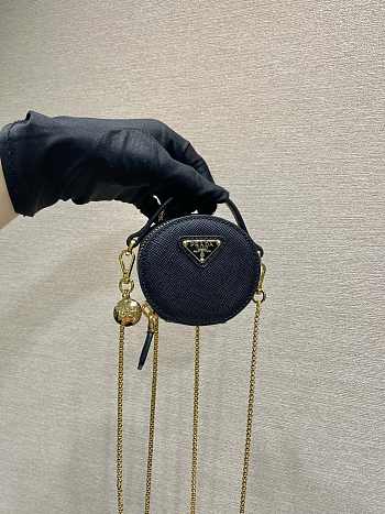 Prada Mini Pouch Black Saffiano 8x8x3.5cm