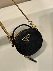 Prada Mini Pouch Black Saffiano 8x8x3.5cm - 4