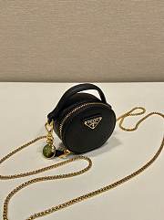 Prada Mini Pouch Black Saffiano 8x8x3.5cm - 3