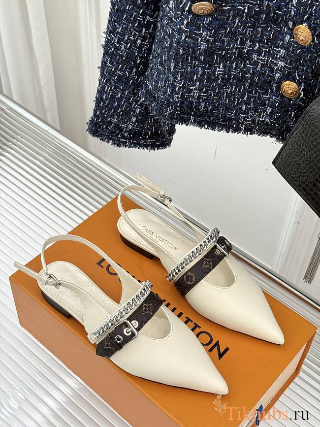 Louis Vuitton LV Slingback White Flat - 1
