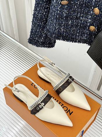 Louis Vuitton LV Slingback White Flat