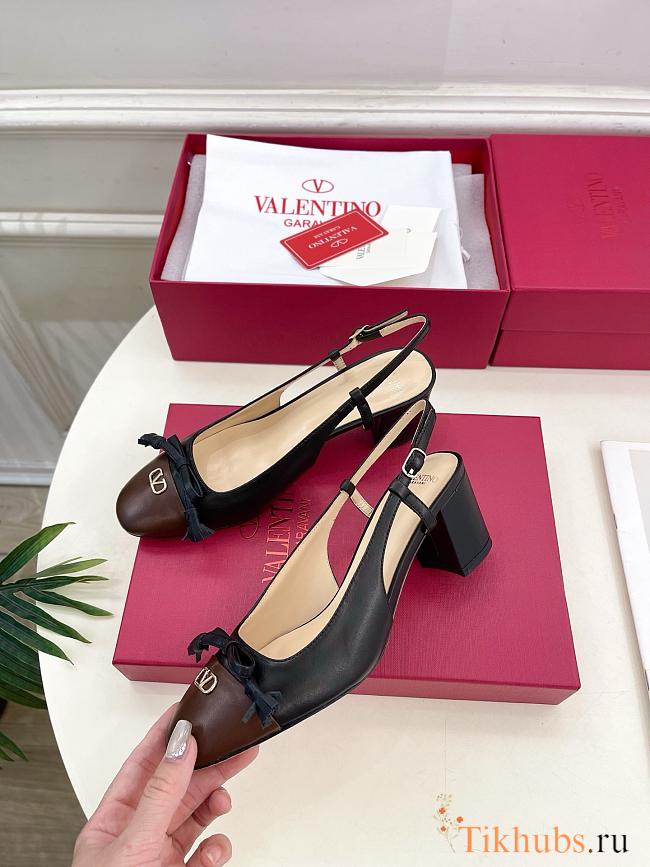 Valentino Valet Slingback Ballerina Black Brown Flat 6cm - 1