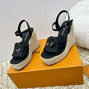 Louis Vuitton LV Isola Wedge Sandal Black 8cm - 4