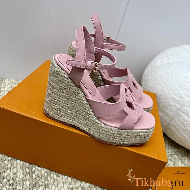 Louis Vuitton LV Isola Wedge Sandal Pink 8cm - 1