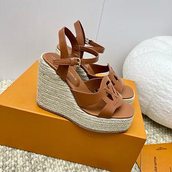 Louis Vuitton LV Isola Wedge Sandal Brown 8cm