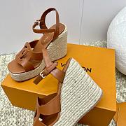 Louis Vuitton LV Isola Wedge Sandal Brown 8cm - 5