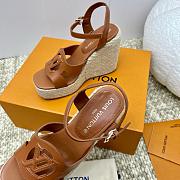 Louis Vuitton LV Isola Wedge Sandal Brown 8cm - 4