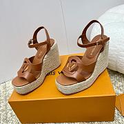 Louis Vuitton LV Isola Wedge Sandal Brown 8cm - 3
