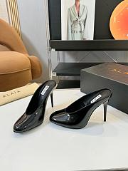 ALAIA Black Patent Leather Mules 10cm - 3