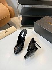 ALAIA Black Patent Leather Mules 10cm - 2
