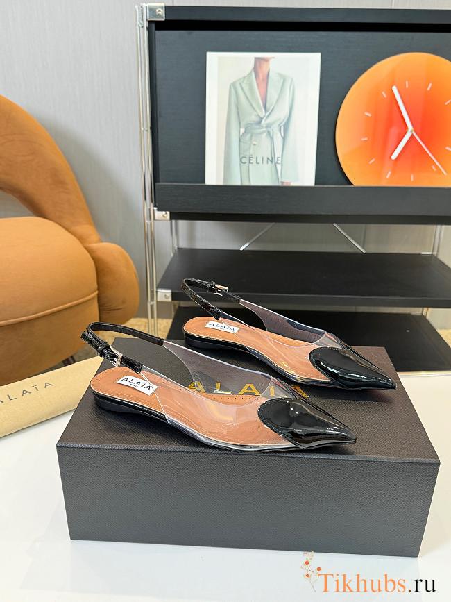 Alaia Flat Slingback Patent Black - 1
