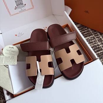 Hermes Chypre Wine Beige Sandal