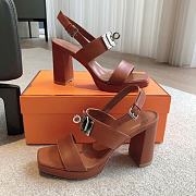 Hermes Ilona 90 Sandal Brown Heel - 4