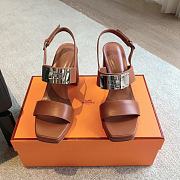 Hermes Ilona 90 Sandal Brown Heel - 3