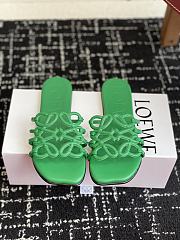 Loewe Petal Anagram Slide Soft Calfskin Green - 1
