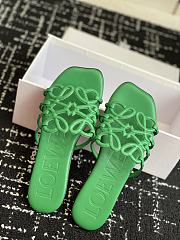 Loewe Petal Anagram Slide Soft Calfskin Green - 4