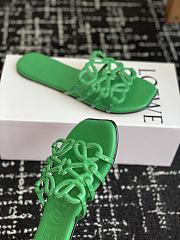 Loewe Petal Anagram Slide Soft Calfskin Green - 3