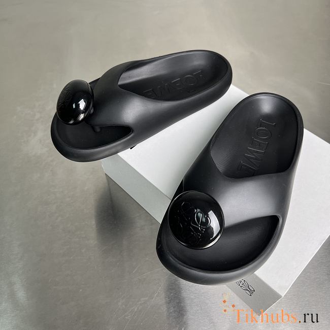 Loewe x Paula's Ibiza Foam Black Bubble Slides - 1