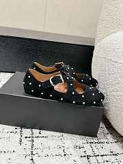 Alaïa Suede Embellished Criss-Cross Ballet Flats - 1