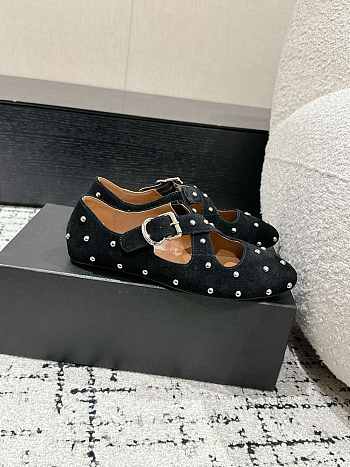 Alaïa Suede Embellished Criss-Cross Ballet Flats