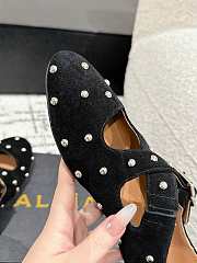 Alaïa Suede Embellished Criss-Cross Ballet Flats - 3