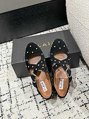 Alaïa Suede Embellished Criss-Cross Ballet Flats - 5