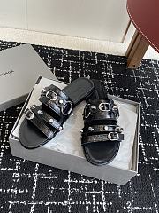 Balenciaga City Mule Flat Black Arena Lambskin - 1