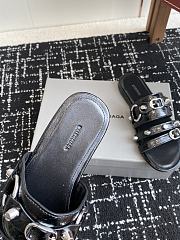Balenciaga City Mule Flat Black Arena Lambskin - 5