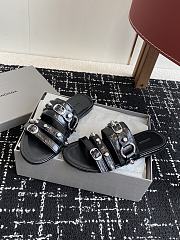 Balenciaga City Mule Flat Black Arena Lambskin - 2