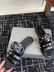 Balenciaga City Mule Flat Black Arena Lambskin - 3
