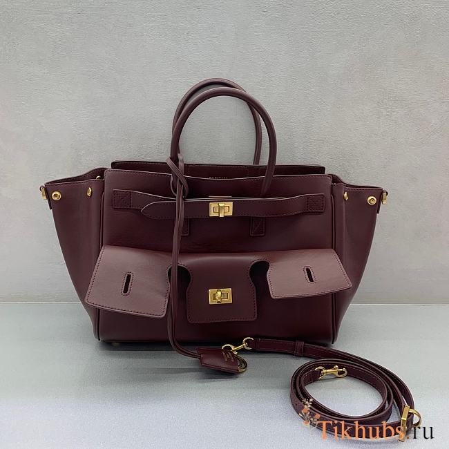 Balenciaga Bel Air Carry All Bag Small Dark Burgundy 30cm - 1
