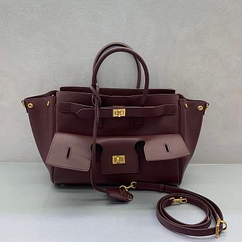 Balenciaga Bel Air Carry All Bag Small Dark Burgundy 30cm