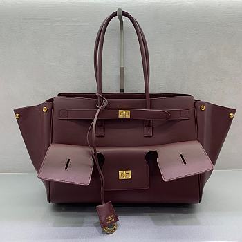 Balenciaga Bel Air Medium Carry All Bag Dark Burgundy 36.9x28.9x16cm