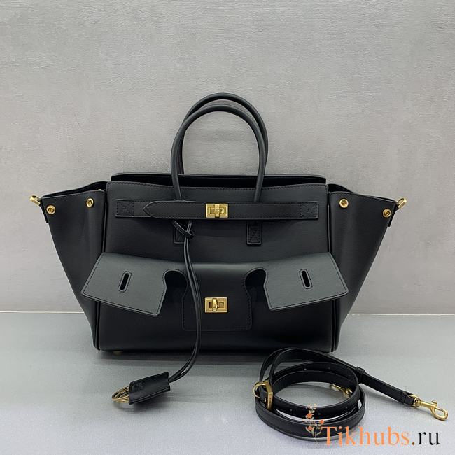Balenciaga Bel Air Carry All Bag Small Black Gold 30cm - 1