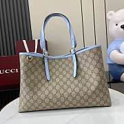 Gucci GG Emblem Medium Tote Bag Light Blue 38x25x15cm - 1